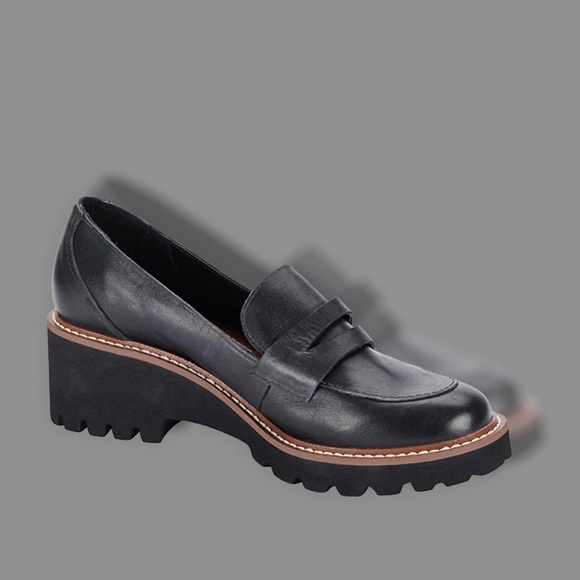 🆕Chic Black Leather Chunky Heel Loafer - Picture 5 of 10